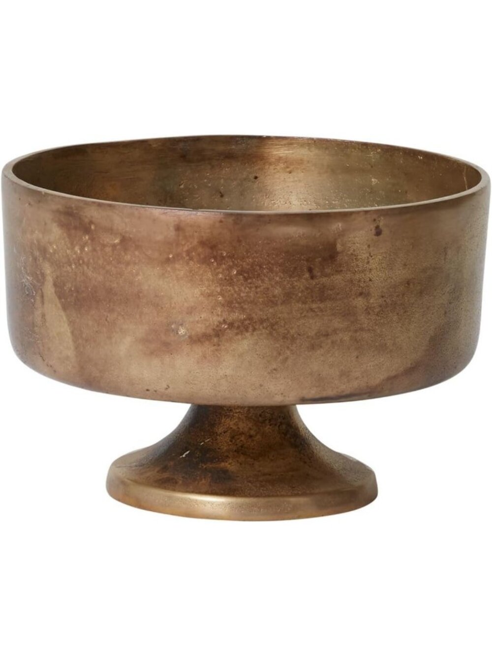 Elegant Gold Metal Compote Bowl | Distressed Vase for Indoor & Outdoor Decor
